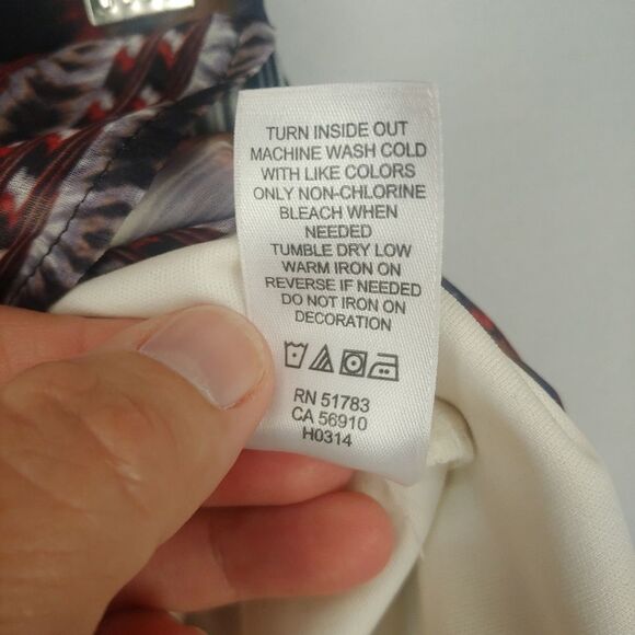 Maurices Womens Skirt High Low Sheer Sz Med Stripes Lined - Picture 9 of 9